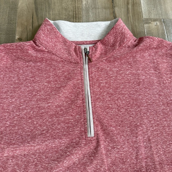 Johnnie-O Quarter Zip Sweater Red Heather Men 2XL Sully Crimson - Picture 3 of 8